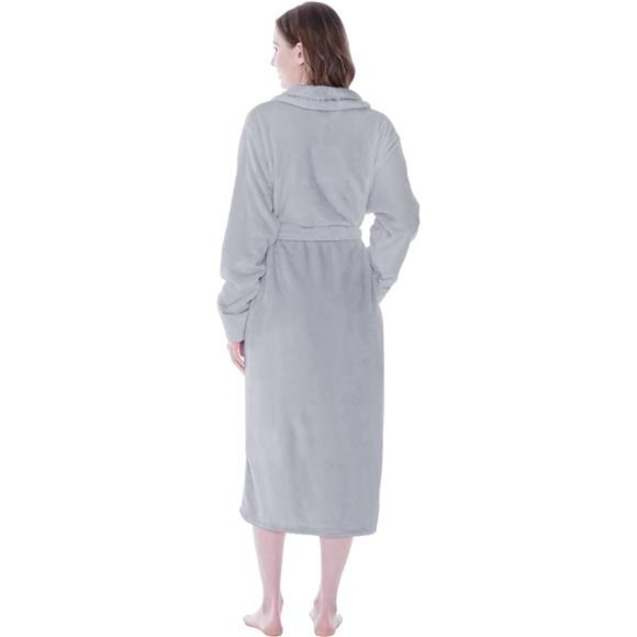 Fleece Robe For‎ Women, Plush Warm Bathrobe Womens, Fluffy Soft Spa Long Robe - Picture 7 of 7